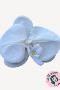 Gigant Orkide Hårclips med Krokodillespænde, hvid